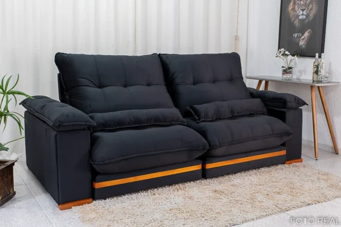 Sofá Retrátil Reclinável Ibis 2.30m Veludo 820 - D33 e Molas Ensacadas(rufer) - Imagem 12