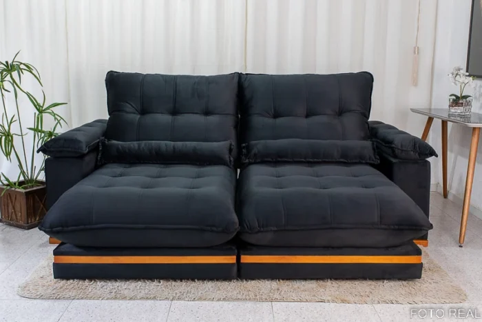 Sofá Retrátil Reclinável Ibis 2.30m Veludo 820 - D33 e Molas Ensacadas(rufer) - Imagem 13