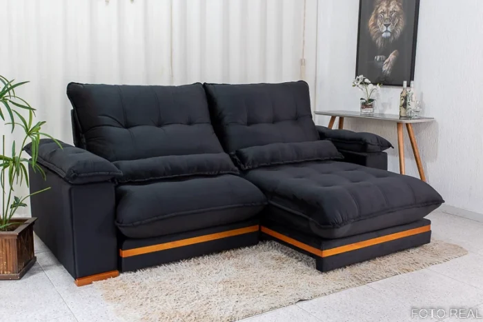 Sofá Retrátil Reclinável Ibis 2.30m Veludo 820 - D33 e Molas Ensacadas(rufer) - Imagem 15