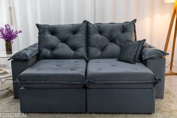 Sofá Porto Madero 3 Lugares Retrátil e Reclinável 200cm Tecido Veludo Imperial Decor (premier)