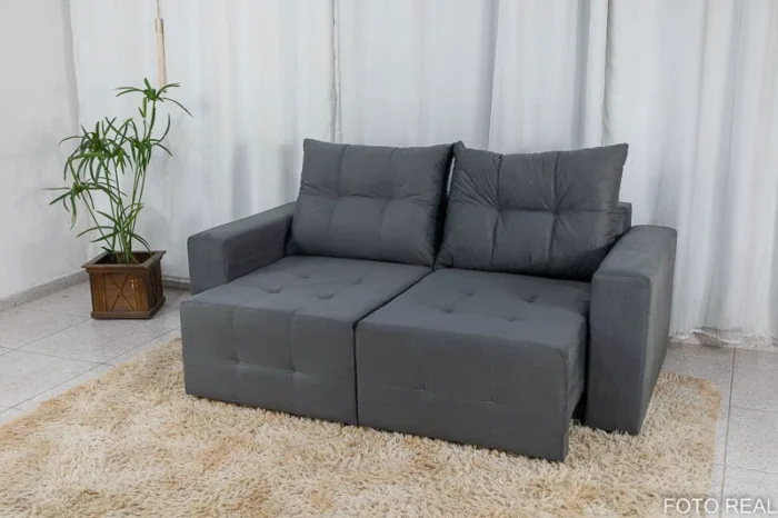 Sofá Retrátil Havaí 1.80m Veludinho  - Sem Caixa (ruffer) - Imagem 2