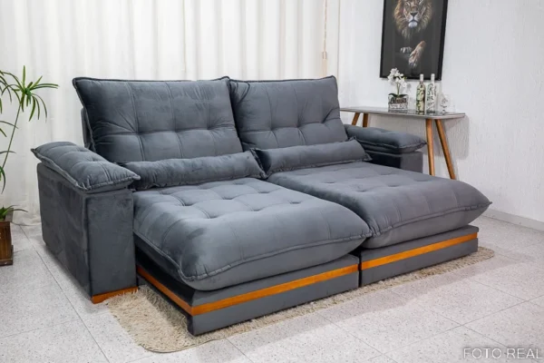 Sofá Retrátil Reclinável Ibis 2.30m Veludo 820 - D33 e Molas Ensacadas(rufer)