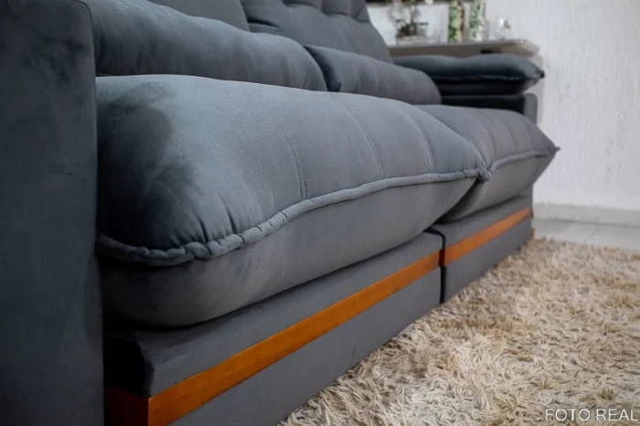 Sofá Retrátil Reclinável Ibis 2.30m Veludo 820 - D33 e Molas Ensacadas(rufer) - Imagem 5