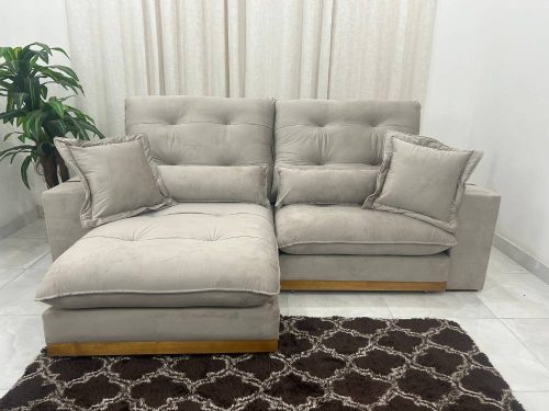 Sofá Retrátil e Reclinável Toronto 2.50m – Capuccino Veludo(lord)