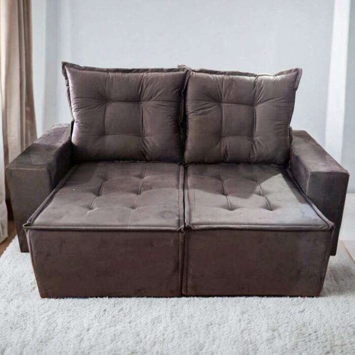 Sofá Macaé 3 Lugares Retrátil e Reclinável Tecido Suede 190cm União (pr) - Imagem 2