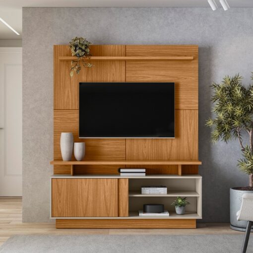 Home até 60″ Viena Nature/Off White – LINEA BRASIL (tt)