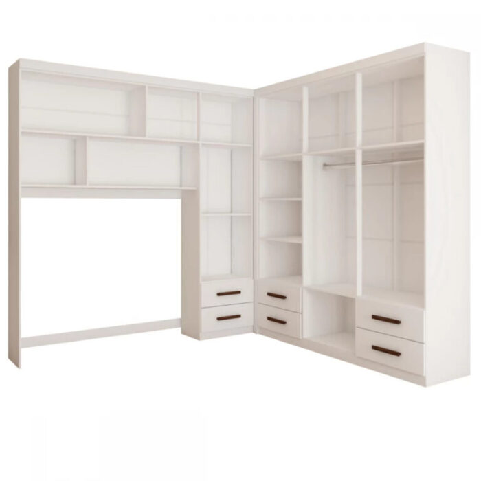 Modulado 4 Portas + Guarda-Roupa 6 Portas Hércules(Sem Espelho) Branco – CARIOCA MÓVEIS (TT) - Imagem 3