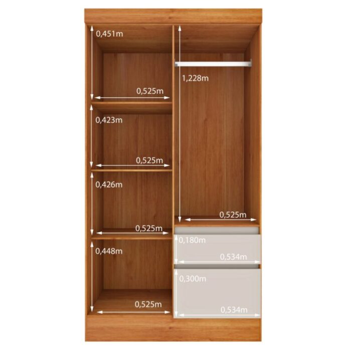 Guarda-Roupa 4 Portas Oregon 1,08 m Cinamono/Off White – TCIL (tt) - Imagem 2