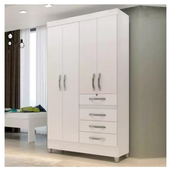 Guarda Roupa Moval Sobral Cores Flex 4 Portas 4 Gavetas (rn)