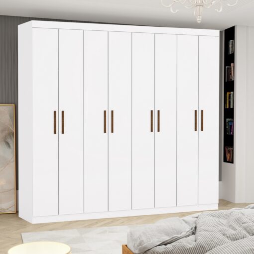 .Guarda-Roupa 8 Portas Rubi 2,08 m(Sem Espelho)Branco – CARIOCA MÓVEIS(total-lord-rufer).