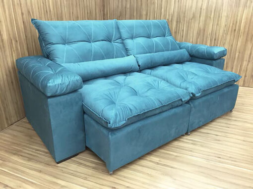 Sofá Retrátil Reclinável 2,00 m Azul 18 Vitória Plus (alp)