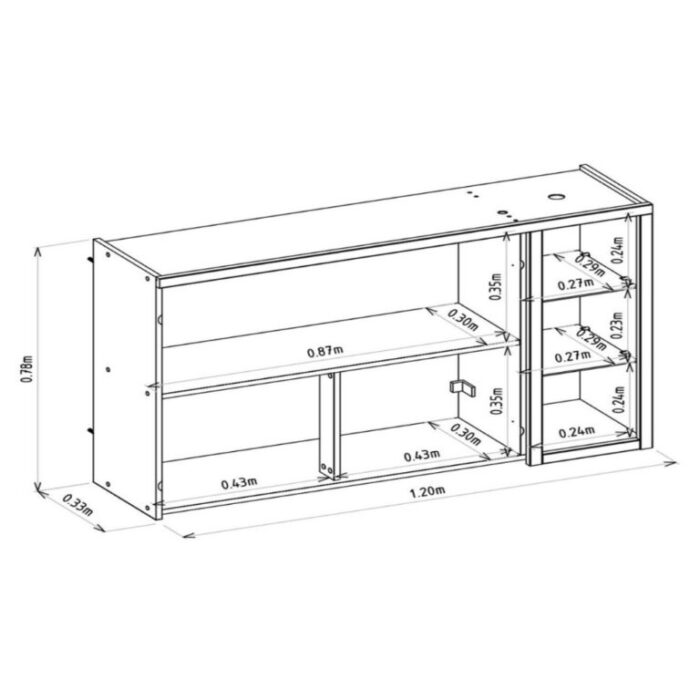 Armário Aéreo Duplo Allure 1.2 Jequitibá/Gris Fosco – LINEA BRASIL (tt) - Imagem 5