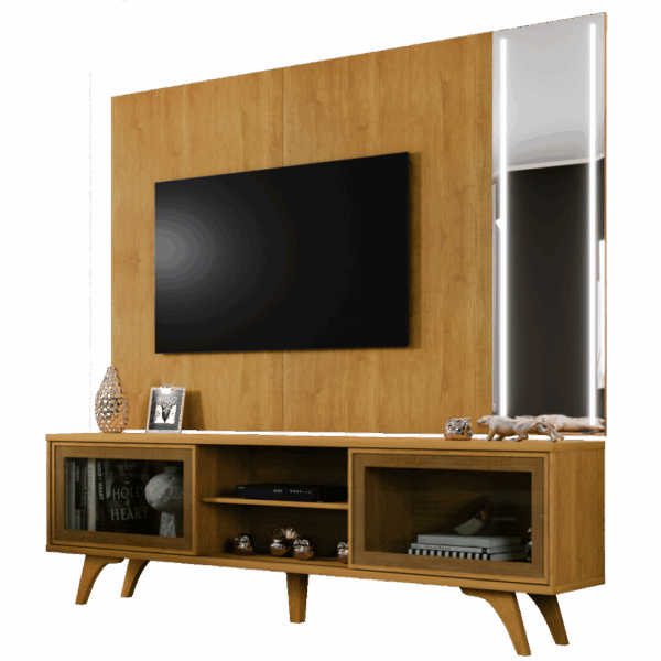 Painel até 75″ + Rack Vitrum Naturale – MAVAULAR (tt)