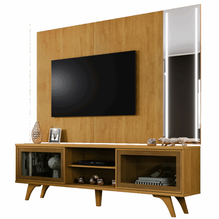 Painel até 75″ + Rack Vitrum Naturale – MAVAULAR (tt)