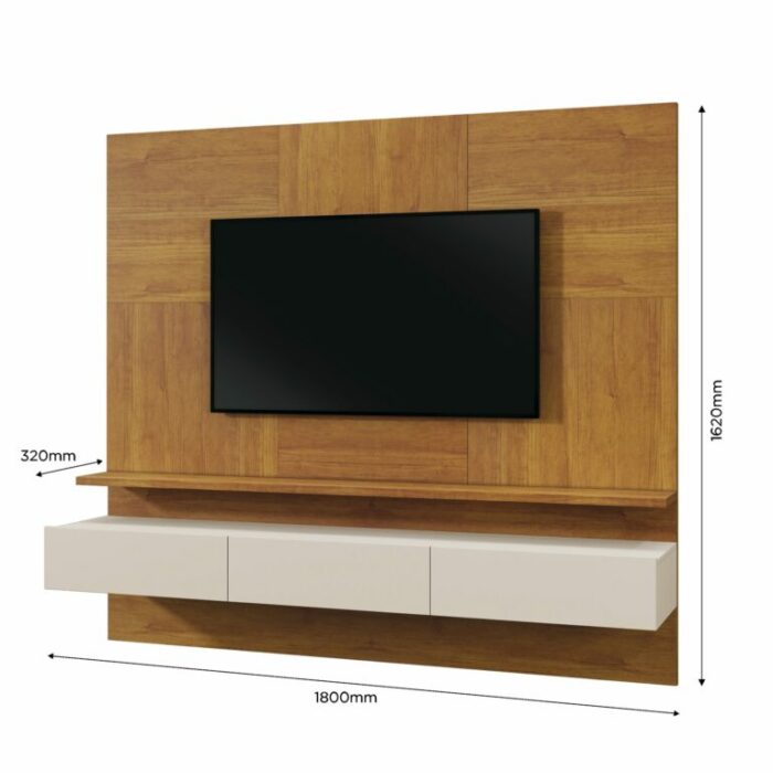 Painel até 75″ Nápoles Naturale/Off White – MAVAULAR (tt) - Imagem 3