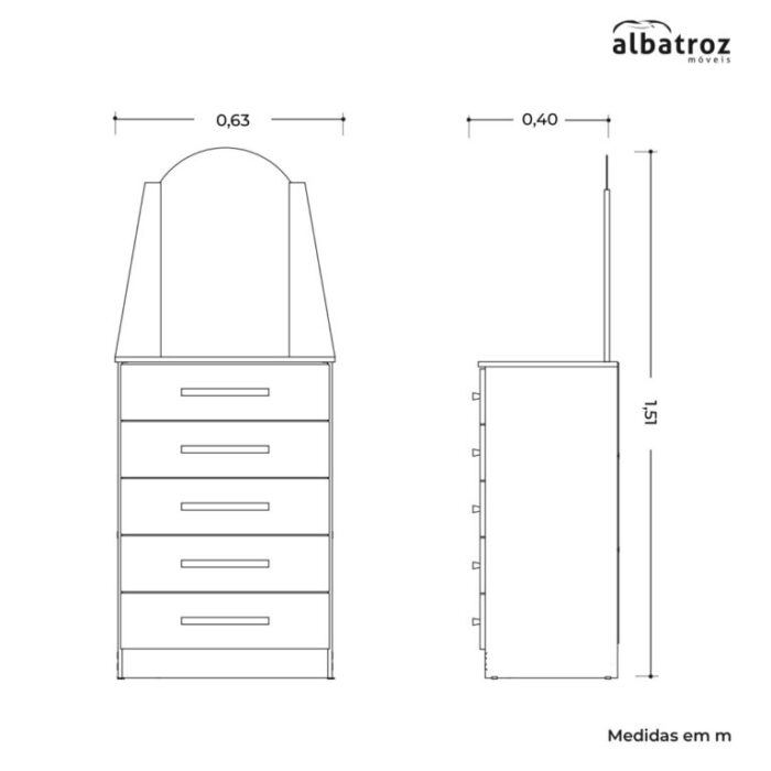Guarda-Roupa 4 Portas Vivacce + Cômoda Veneza Cinamono/Off White – MÓVEIS ALBATROZ (tt) - Imagem 3