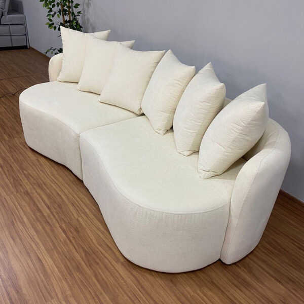 SOFA LIVING ORGANICO MERLIM – BOUCLE MARFIM/621 – JC ESTOFAD (rn)