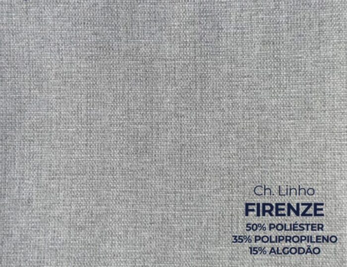 Sofá com Chaise Ref.825 2,90 m Chenile Linho Cinza Firenze – RONDOMÓVEIS (tt) - Imagem 2