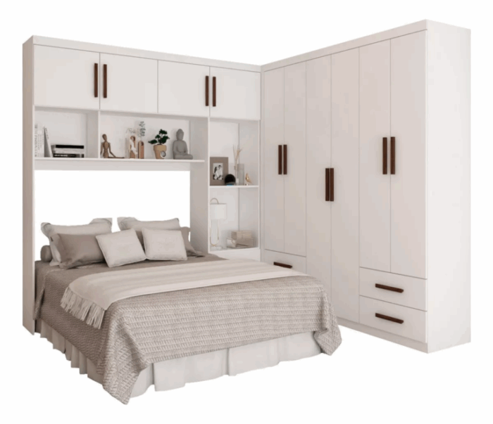 Modulado 4 Portas + Guarda-Roupa 6 Portas Hércules(Sem Espelho) Branco – CARIOCA MÓVEIS (TT) - Imagem 2