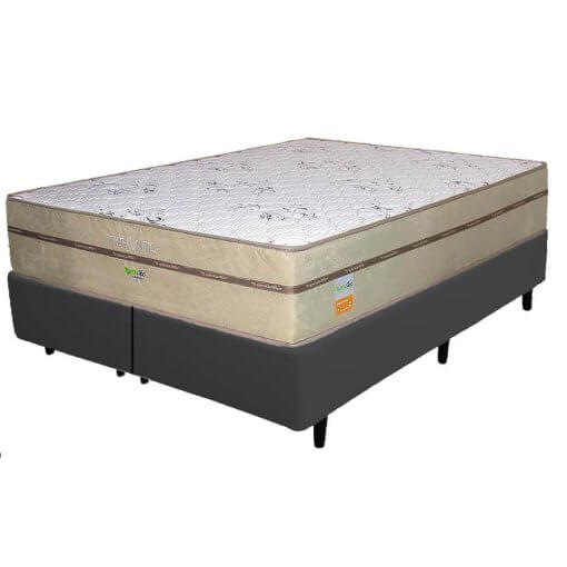 Colchão Queen Toronto D28 + Base Box Simples Corino 158x198– ECOTEC + ALTO NÍVEL CAMAS E COLCHÕES (tt).