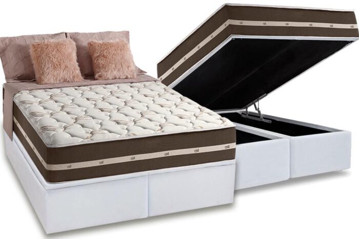 Cama Box + Colchão Queen Classic Molas Ensacadas Anjos158x198  (prem). - Imagem 3