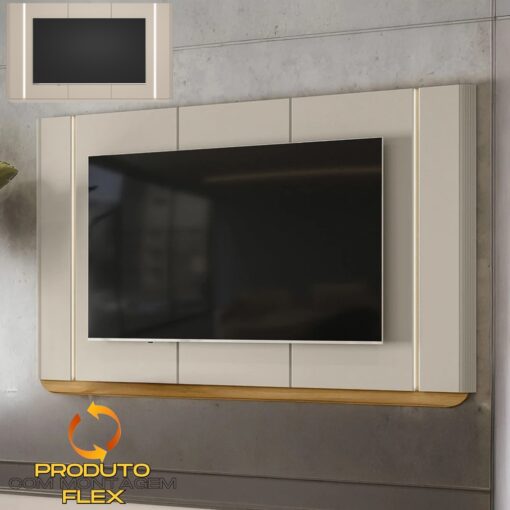 Painel até 75″ Santorini Off White/Tauari Fosco – LINEA BRASIL (tt)
