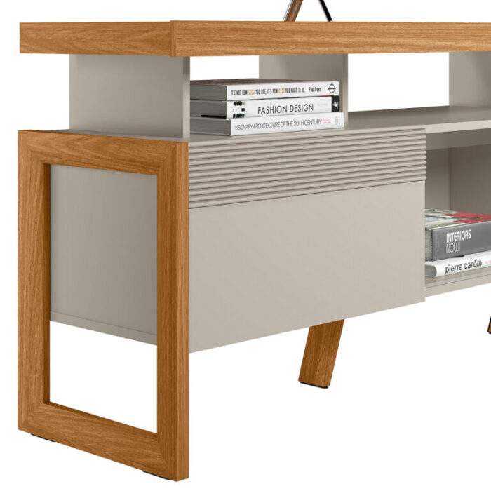 Rack até 70″ Esmeralda Nature/Off White – LINEA BRASIL (tt) - Imagem 3