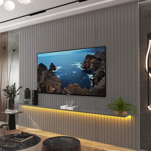 Painel até 85″ Nobre Ripado 230 Cinza – GELIUS (tt)