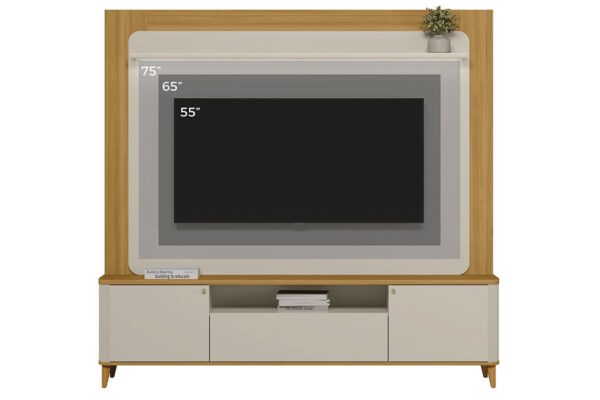Home p/ TV até 70 Pol Munique c/ 3 Portas 2 Prateleiras e LED 190x200cm - Linea Brasil (rn)