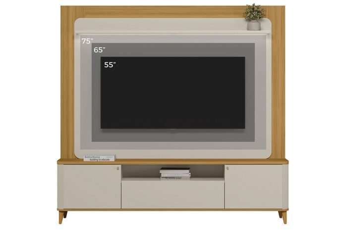 Home p/ TV até 70 Pol Munique c/ 3 Portas 2 Prateleiras e LED 190x200cm - Linea Brasil (rn)