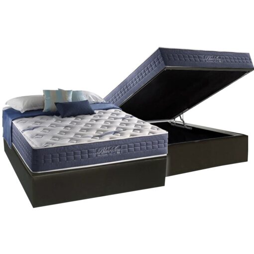 Colchão Casal Blue Sea D28 + Base Box Baú Corino 138x188 – ANJOS COLCHÕES + ALTO NÍVEL CAMAS E COLCHÕES (tt).