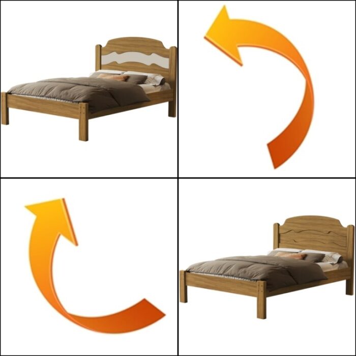 .Cama Casal/Viúva Íris Nature/Off White/Nature – MADEC/VJ MÓVEIS (tt). - Imagem 2
