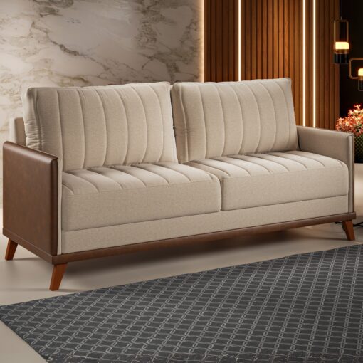 Sofá Living 2,00 m Conceito/Concept Linho Bronze – VIERO MÓVEIS (tt)