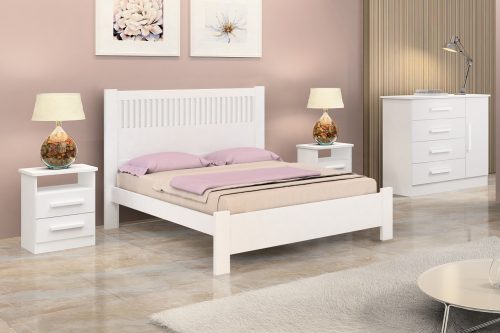 Cama Casal Primícia Plus – Branco Ripado (lord)