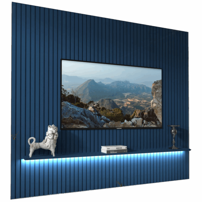 Painel até 85″ Nobre Ripado 230 Azul – GELIUS (tt) - Imagem 4
