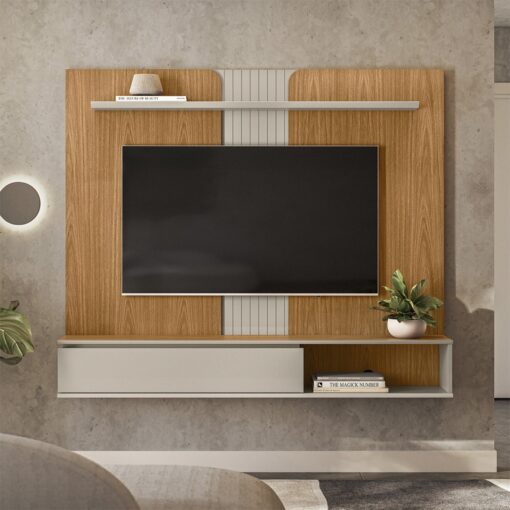 Painel Home até 65″ Friburgo Nature/Off White – LINEA BRASIL (tt)