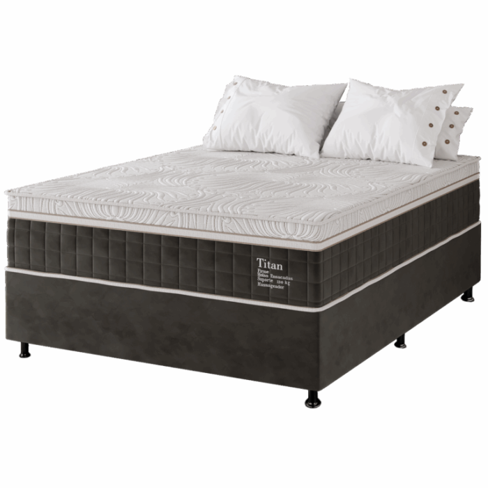 Colchão Casal Terapêutico Massageador Titan D28 + Base Box Simples Corino138x188 – VIERO MÓVEIS + BIOSTAR (tt). - Imagem 3