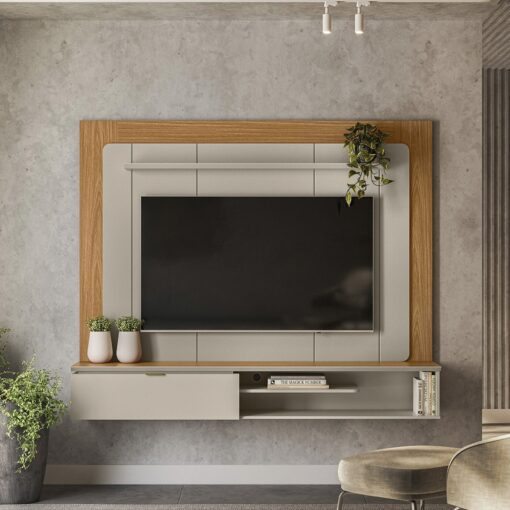 Painel Home até 65″ Lugano Nature/Off White – LINEA BRASIL (tt)