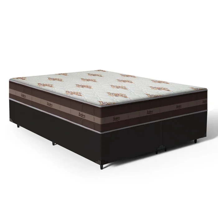 .Cama Queen – Colchão De Molas Classic + Base Box Bipartido  46cmx158cm x198cm (prem). - Imagem 3