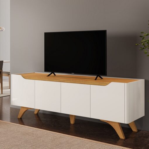 Rack até 75″ Atenas 1.8 Off White/Naturale – MAVAULAR (tt)