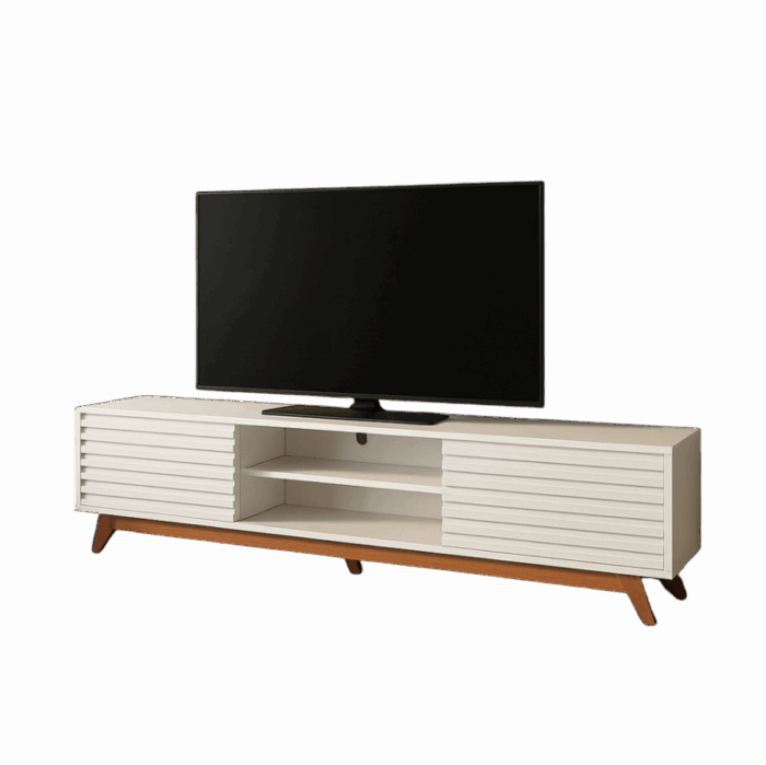 Rack até 60″ R515 Off White/Freijó – DALLA COSTA (tt) - Imagem 2