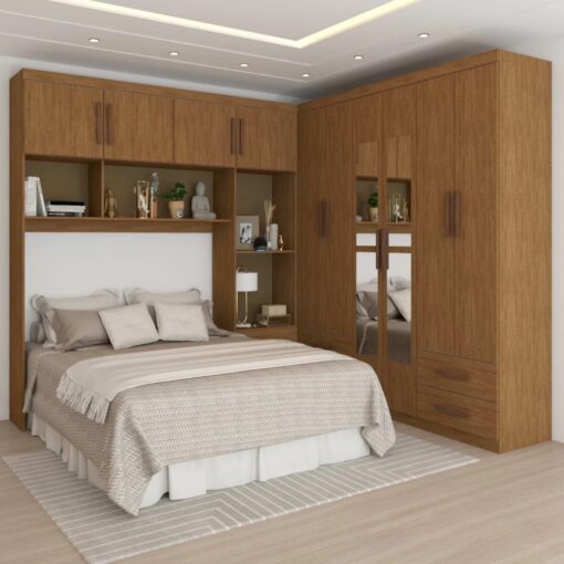 Modulado 4 Portas + Guarda-Roupa 6 Portas Hércules (Com Espelho) Cinamono – CARIOCA MÓVEIS (tt)