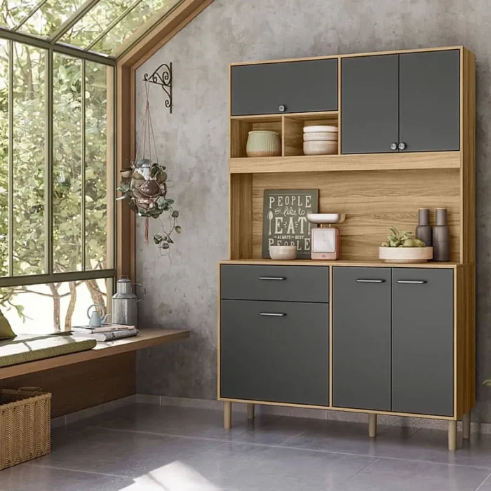 Armário de Cozinha Erva Doce 120cm 6 Portas 1 Gaveta Nicioli (pr) - Imagem 2
