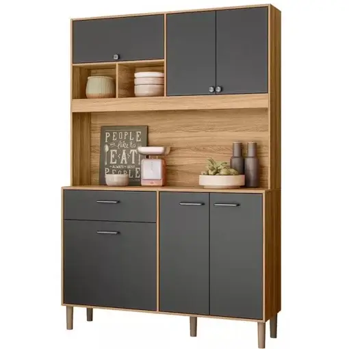 Armário de Cozinha Erva Doce 120cm 6 Portas 1 Gaveta Nicioli (pr)