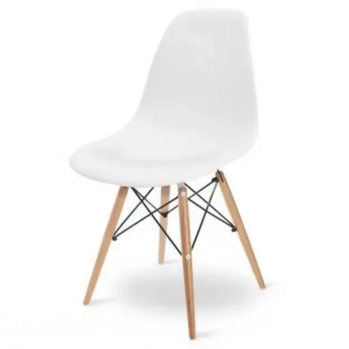 Cadeira Charles 1102 em Polipropileno e Base Madeira OR Design (pr)
