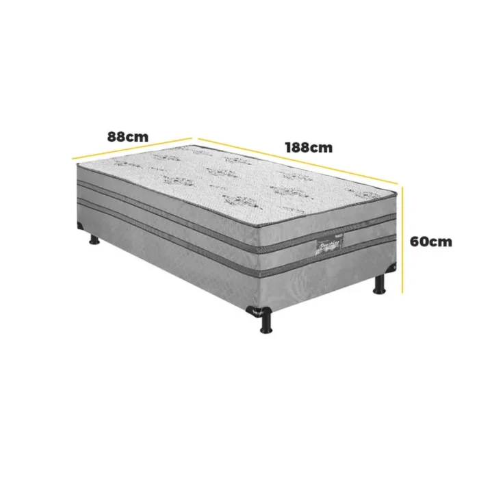 Cama Box Prestige Solteiro com Molas Ensacadas 88x188x60cm Ecotec (pr) - Imagem 5