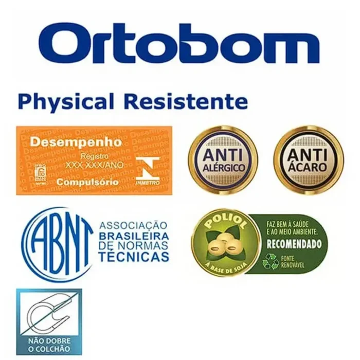Colchão Solteiro Physical Resistente Liso D20 78X188 OU 88X188 pessoas de até 80 kg. (PR) - Imagem 3
