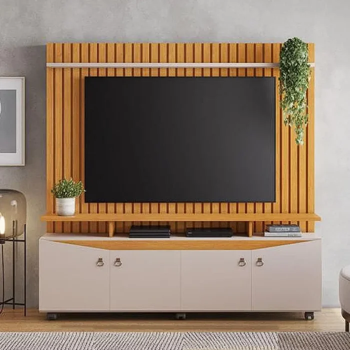 Estante Conceito Home para TV até 65 Polegadas 4 Portas Ripado JCM (pr) - Imagem 2
