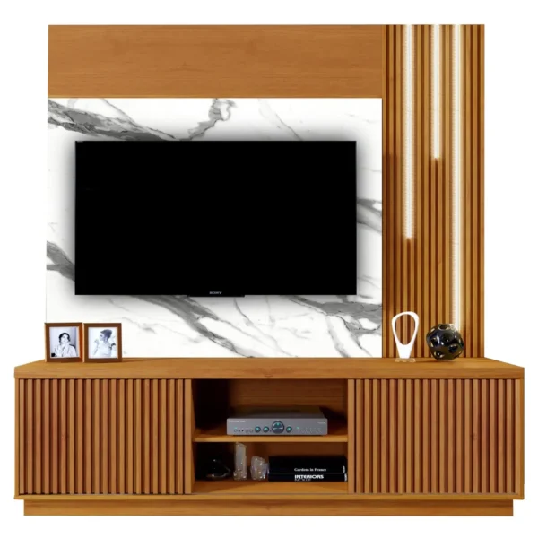 Estante Siena Home para TV até 59 Polegadas 2 Portas com LED Mavaular (pr)