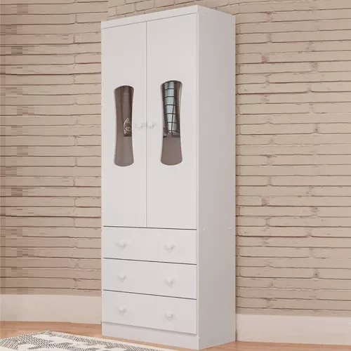 Guarda-Roupa 2 Portas Luna New Branco Brilho – PEROBA MÓVEIS (tt)